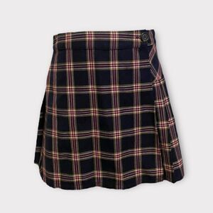 Jolt Tartan Plaid Pink Black Open Wrap Mini Low Rise School Girl Uniform Skirt